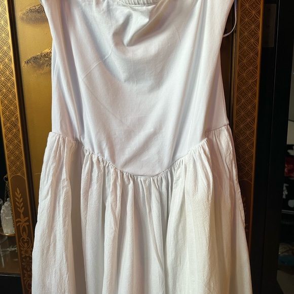 Free People Onda Drop Waist Tube Midi Dress Ivory L - Picture 4 of 9